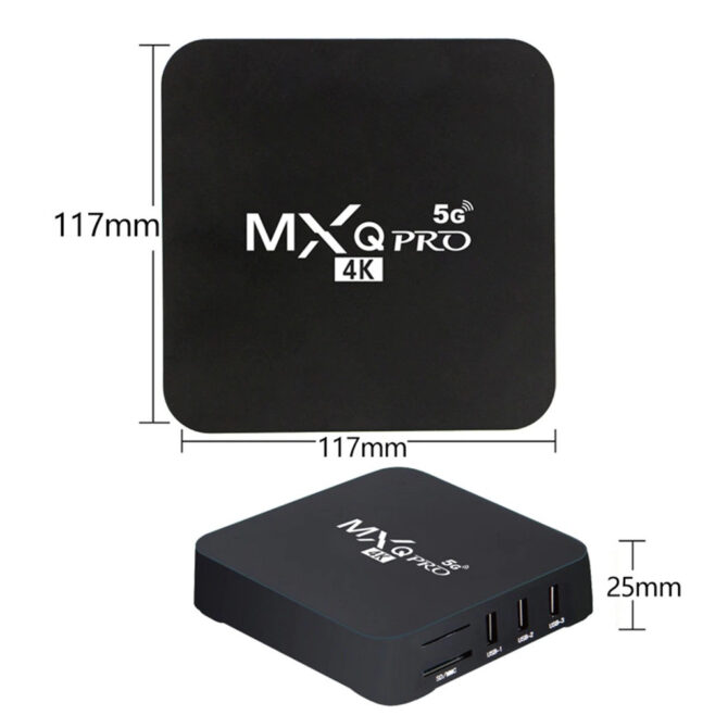 MXQ Pro 4K 2.4G/5GHz Wifi Android 9.0 Quad Core Smart TV Box Media Player 1G 8G /64G Set Top Box