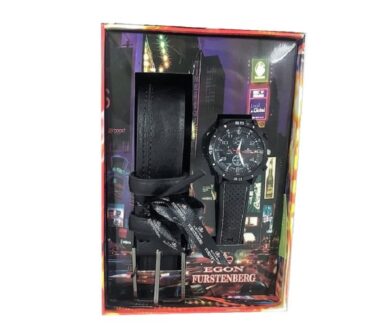 Idea Regalo Box Set Cintura e Orologio Egon Furstenberg 49/35-Black