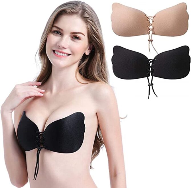 Reggiseno Invisibile Senza Spalline, Bra in Silicone Push Up