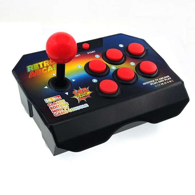 Console di Gioco Retro Arcade Plug and Play con 145 Giochi Linq GC14523