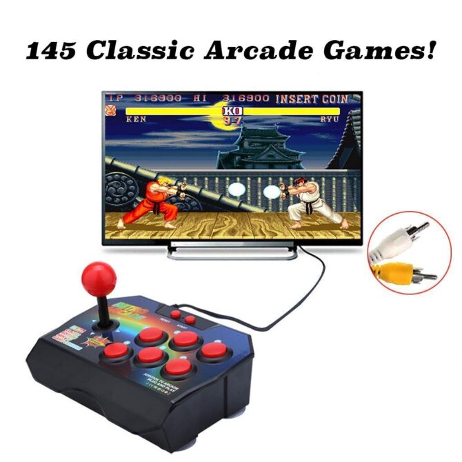 Console di Gioco Retro Arcade Plug and Play con 145 Giochi Linq GC14523