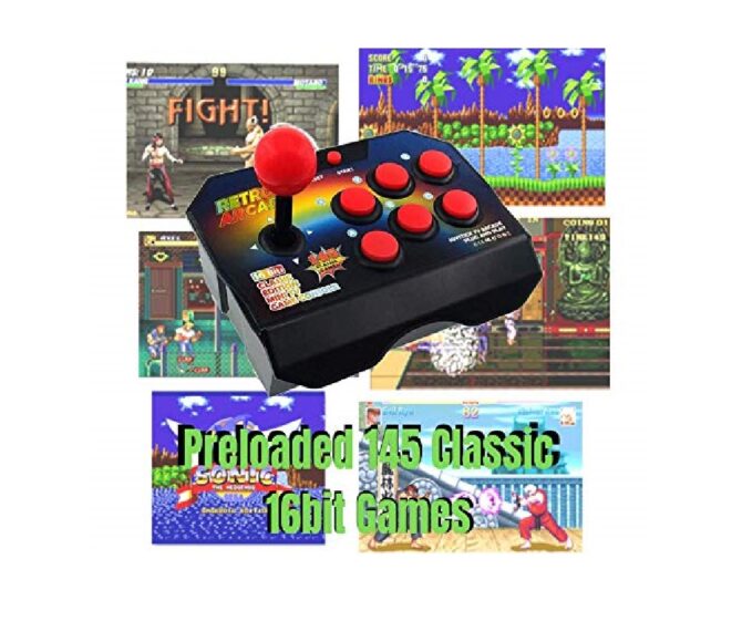 Console di Gioco Retro Arcade Plug and Play con 145 Giochi Linq GC14523