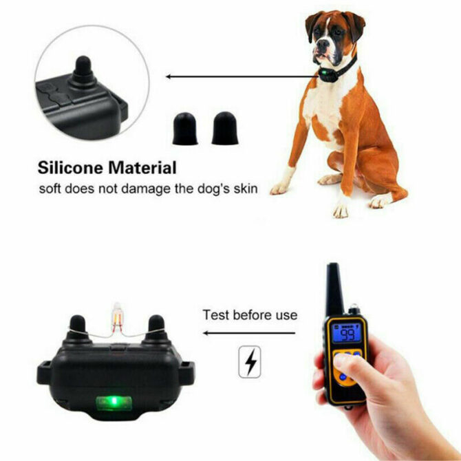 Cani collare addestramento impermeabile ricaricabile scossa elettrica lcd