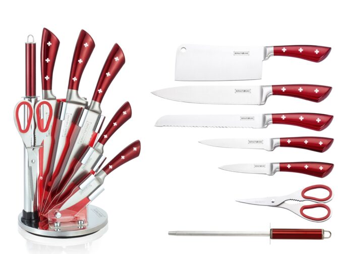 Set di coltelli in acciaio inossidabile 8 pezzi - royalty line rl-kss804