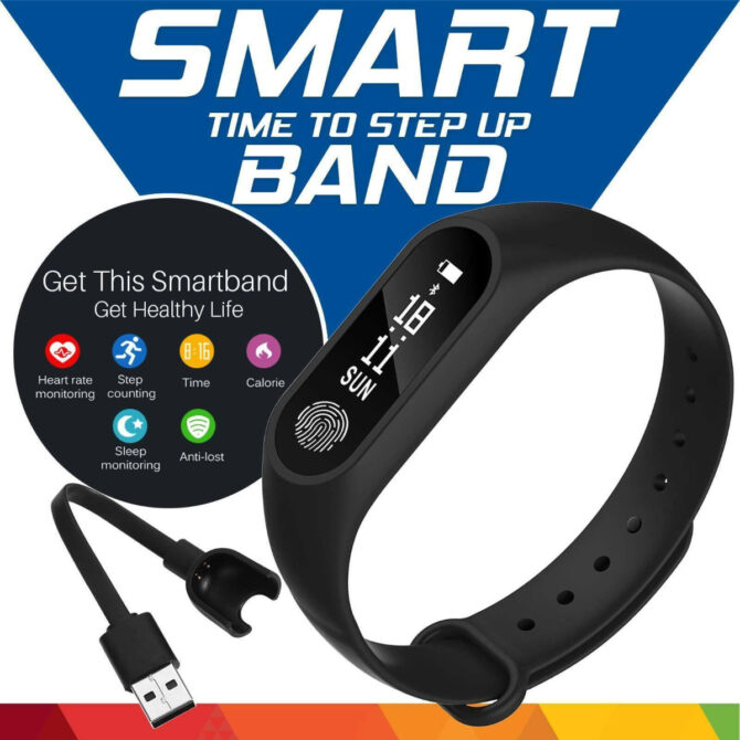 Orologio fitness smart bracelet tracker bluetooth frequenza cardiaca