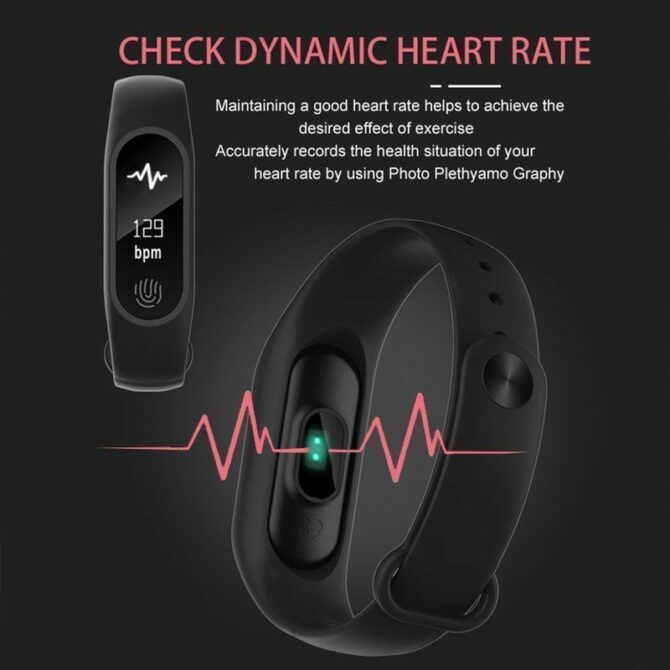 Orologio fitness smart bracelet tracker bluetooth frequenza cardiaca