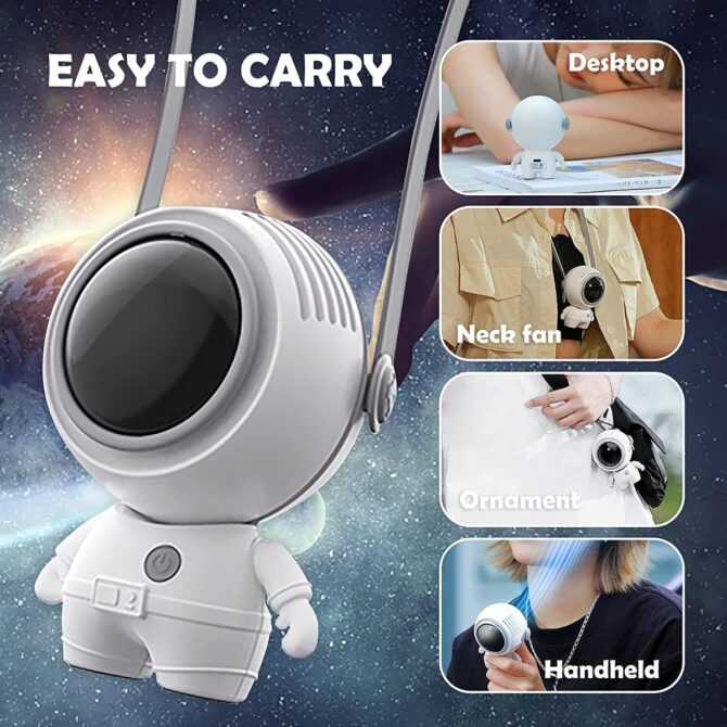 Mini ventilatore da appendere al collo astronauta ventilatore di raffreddamento ad aria portatile ventilatore portatile