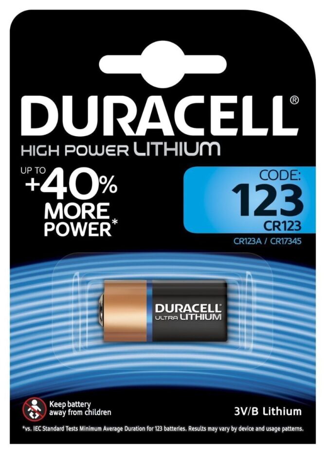 Batteria Duracell 123A 3V Litio