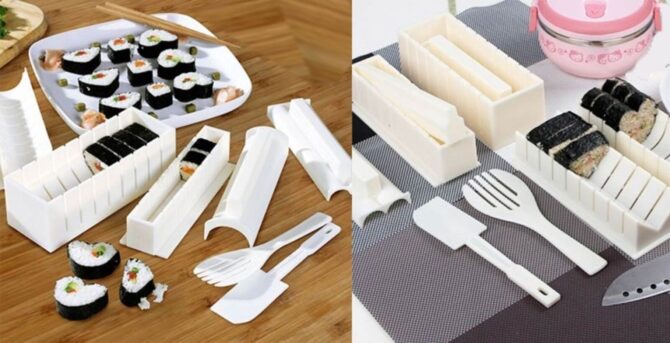 Kit 10 Stampi Sushi Dieci Pezzi Giapponese Set Completo Sushi Maker Involtini