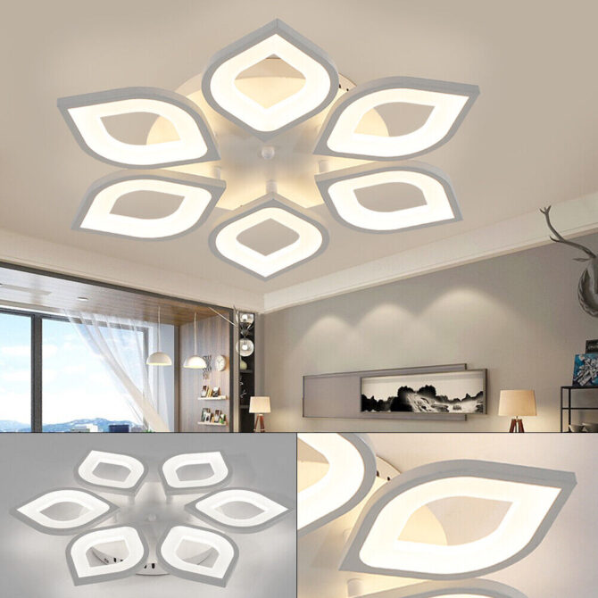 Plafoniera a LED lampadario da soffitto dimmerabile a forma di fiore C27-BN