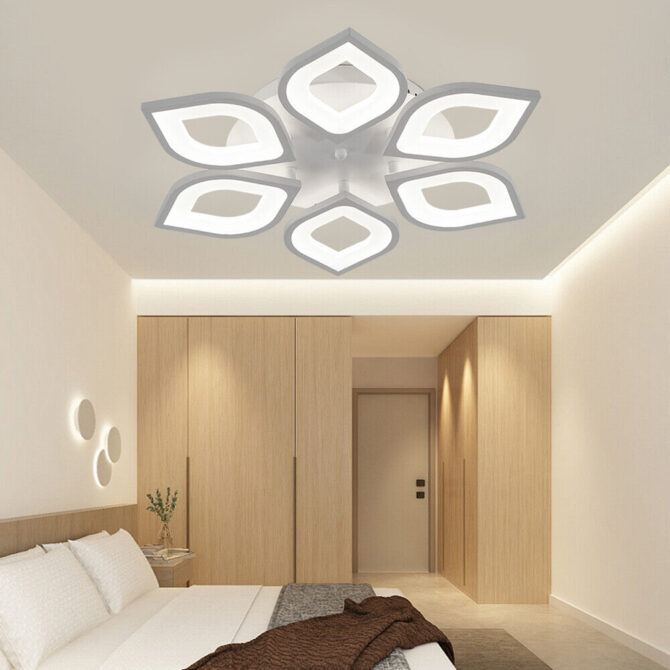 Plafoniera a LED lampadario da soffitto dimmerabile a forma di fiore C27-BN