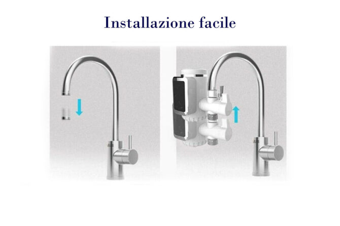 Rubinetto miscelatore elettrico display istantaneo caldaia acqua calda FO-J07