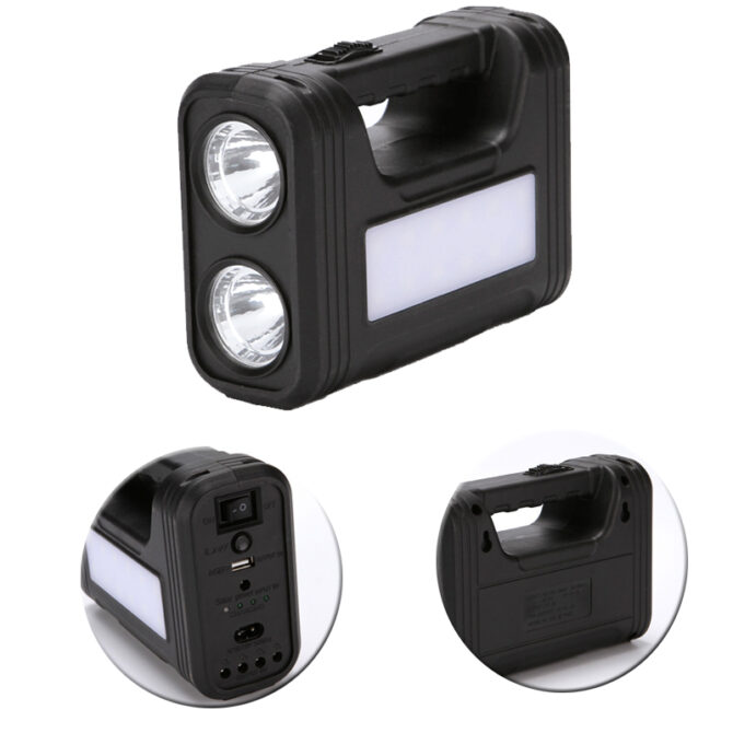 Torcia led ricaricabile tattica solare usb cob portatile impermeabile