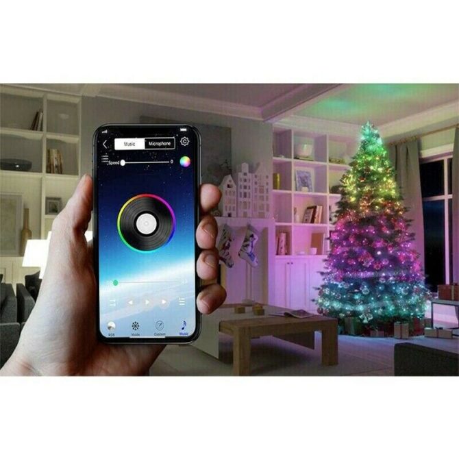 Luci di natale 20 metri bluetooth smart con usb per musica