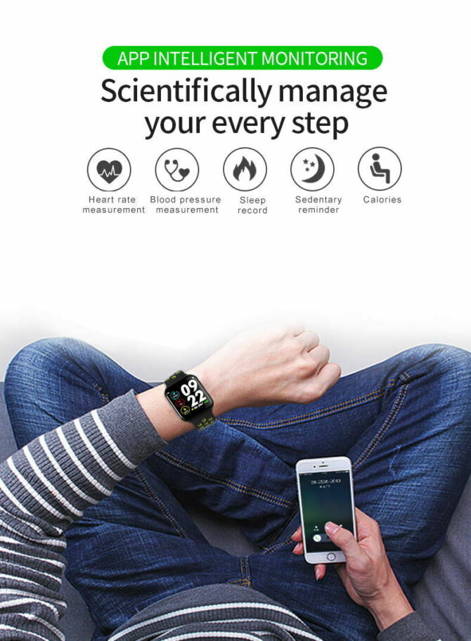 SmartWatch Supporto Bluetooth Fitness Tracker per Apple e Android A65