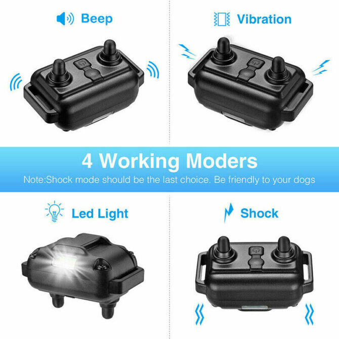 Cani collare addestramento impermeabile ricaricabile scossa elettrica lcd