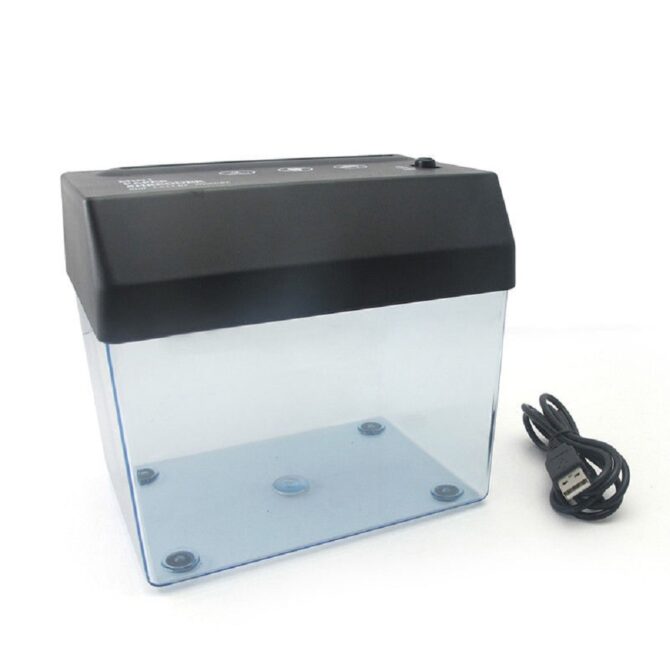 Tritadocumenti Elettrico Portatile con Porta USB Mini Tritadocumenti