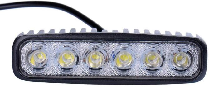  Faro da Lavoro Barra LED 18W Proiettore Riflettore Faretto Fendinebbia Lampada Luci da Lavoro Luce di Proiettore a LED