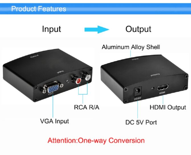 Convertitore HDMI con VGA Audio 1080p HD 3D