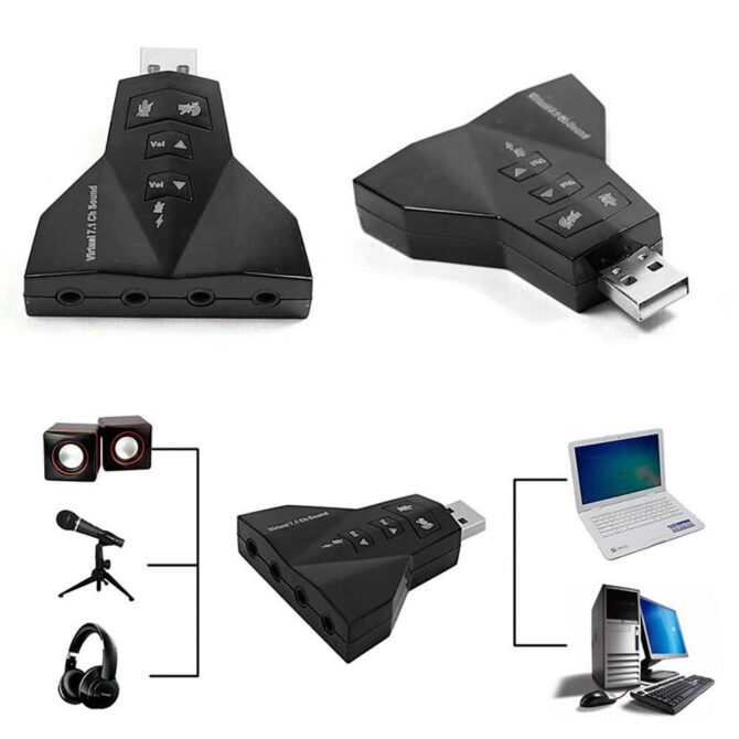 PD560 USB 2.0 3D Virtual External 7.1 Channel Audio Sound Card per PC Portatile