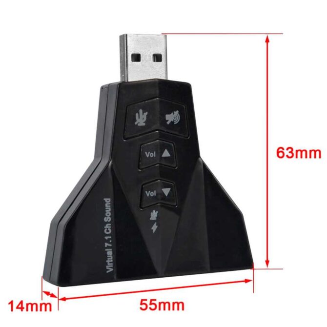 PD560 USB 2.0 3D Virtual External 7.1 Channel Audio Sound Card per PC Portatile