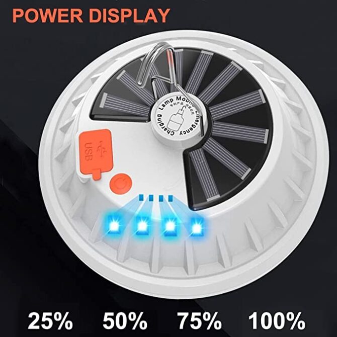 Luci da campeggio ricaricabili con telecomando per tende da esterno Lampada per lanterna solare 5 modalità
